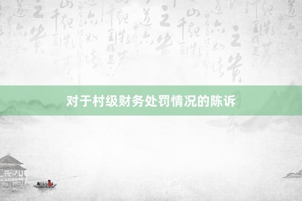 对于村级财务处罚情况的陈诉