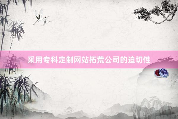 采用专科定制网站拓荒公司的迫切性