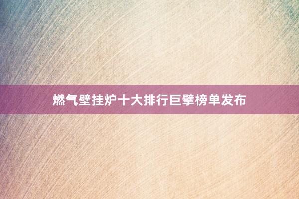 燃气壁挂炉十大排行巨擘榜单发布